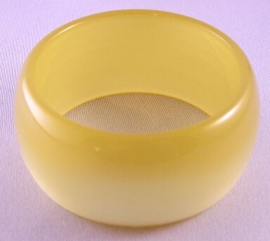 LG61 wide yellow moonglow lucite bangle